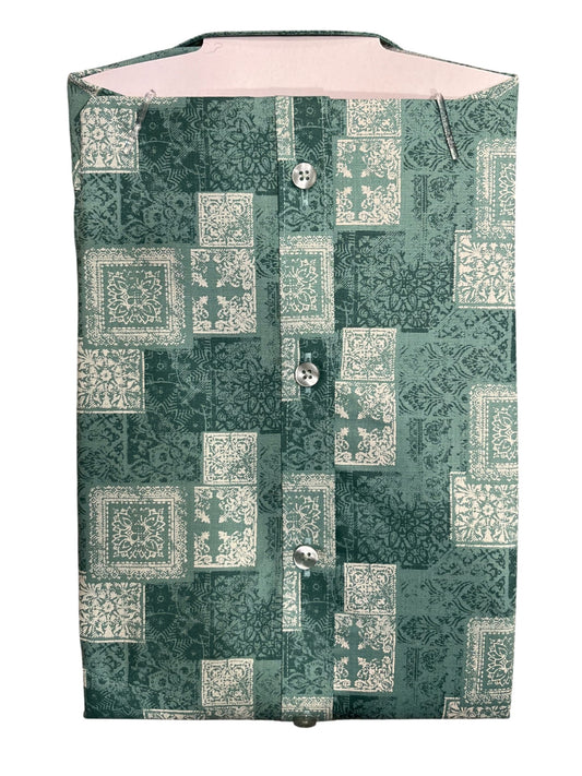 Southloom Pure Cotton Green Printed Shirt (38 FS)