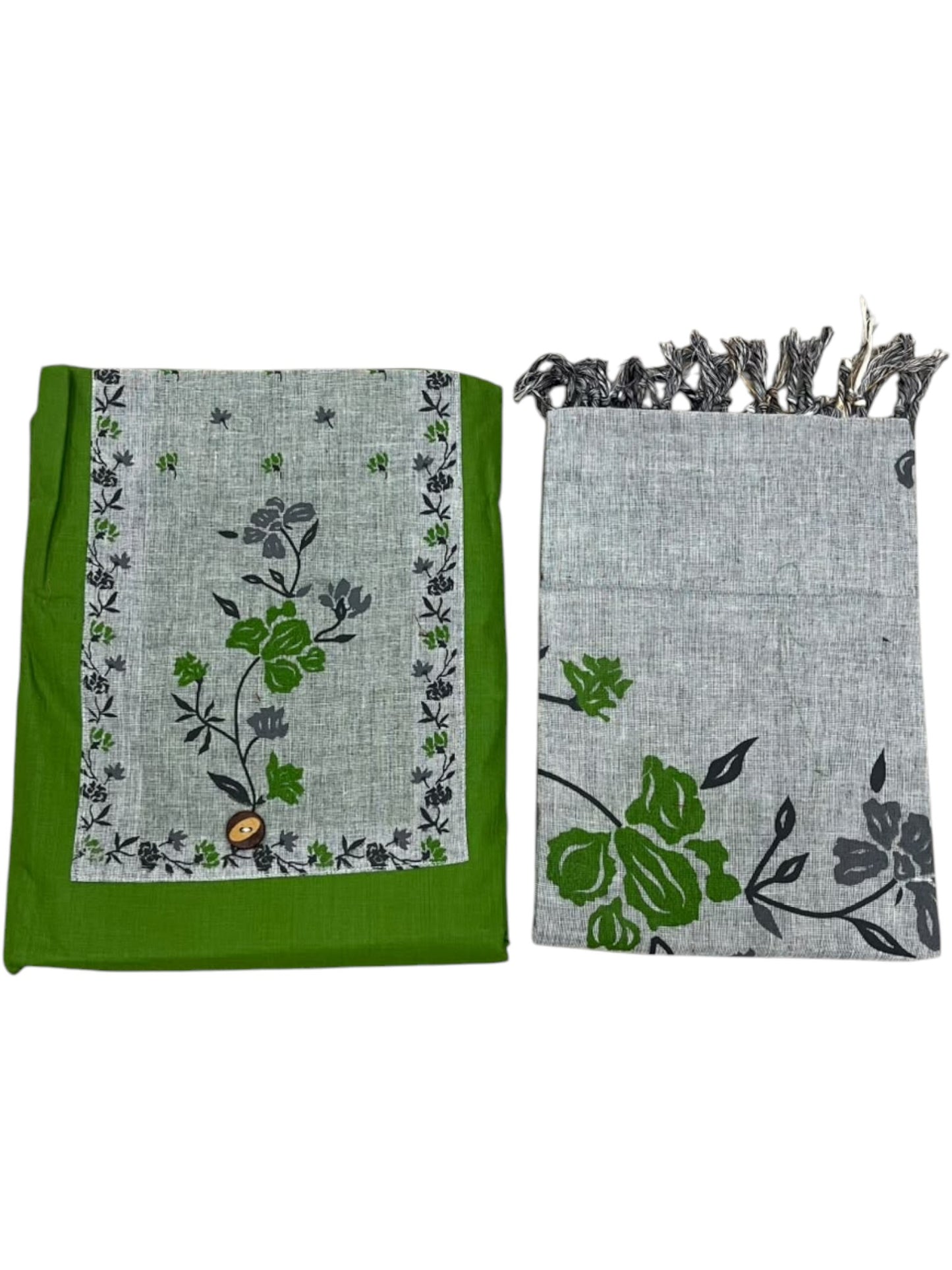 Southloom™ Cotton 3 Piece Green Salwar Material with Woven Work