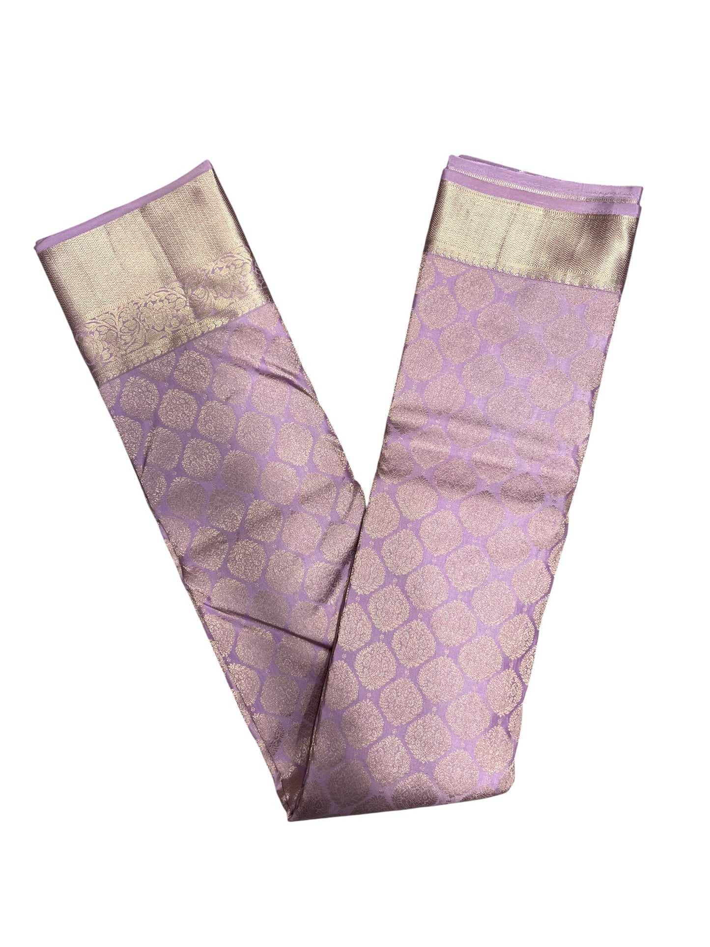 Southloom Pure Handloom Bridal Kanchipuram Silk Saree with Korvai Work (Lavender)