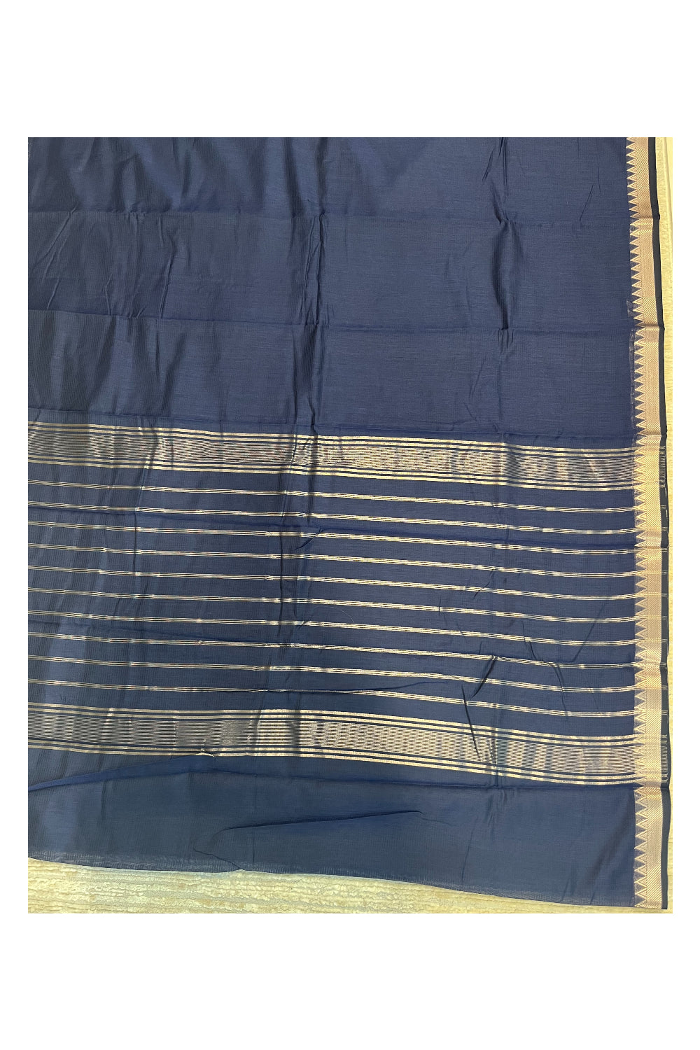 Southloom Kerala Cotton Mangalgiri Saree with Woven Zari Work On Pallu And Border