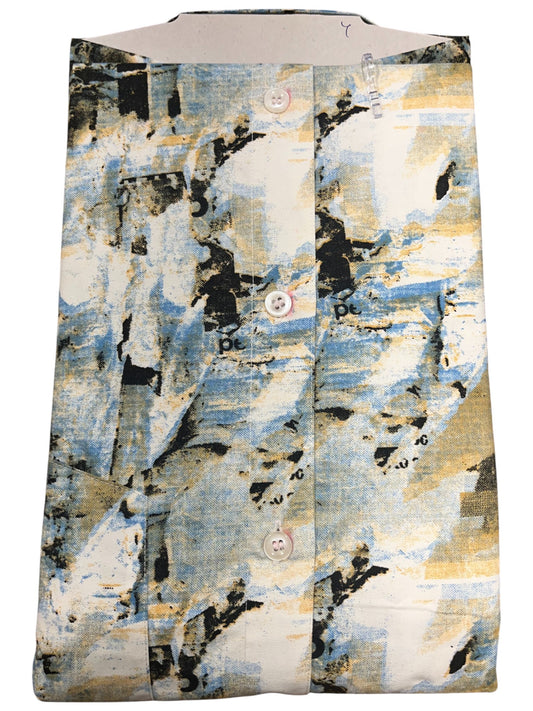 Pure Cotton Multi Colour Blue Printed Shirt (46 FS)