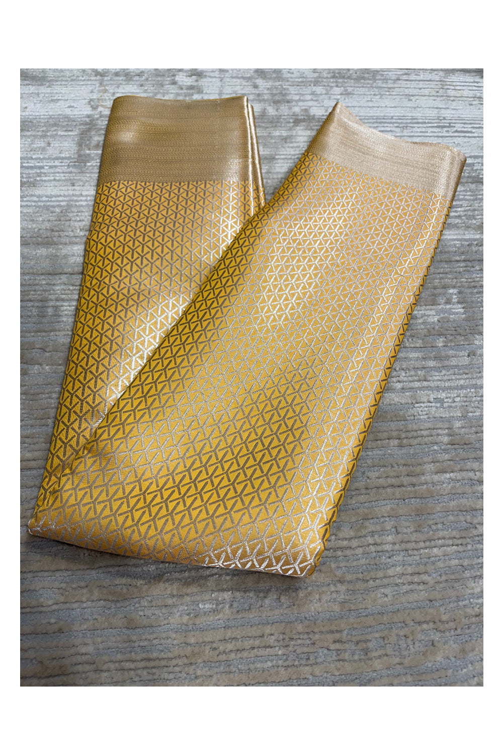 Southloom Banarasi Silver Zari Brocade Work Silk Saree in Yellow Pastel Shade