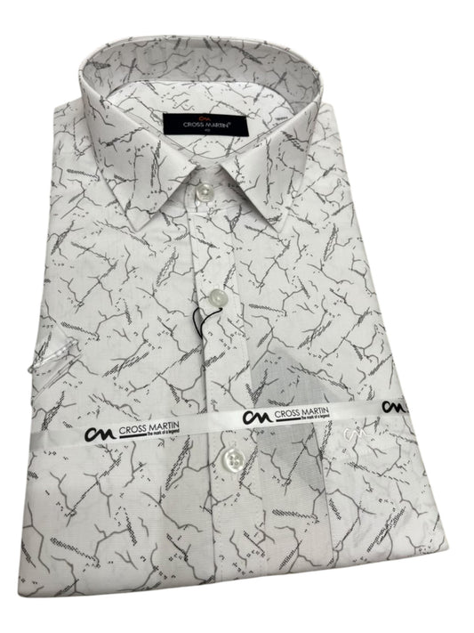 Southloom Pure Cotton White Printed Shirt SLSHIRT 40HS