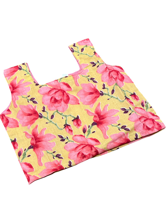 Southloom Kerala Cottan Kasavu Pavada Blouse for Kids