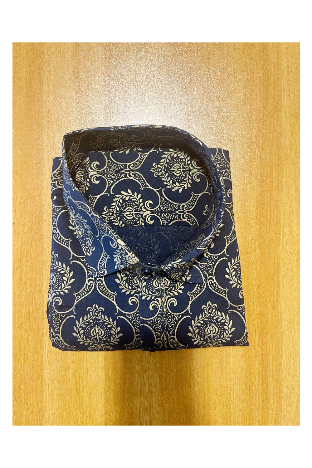 Southloom Jaipur Cotton Hand Block Blue Printed Shirt (Half Sleeves)