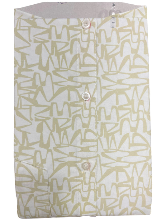 Southloom Pure Cotton Pastel Yellow Printed Shirt (46 HS)