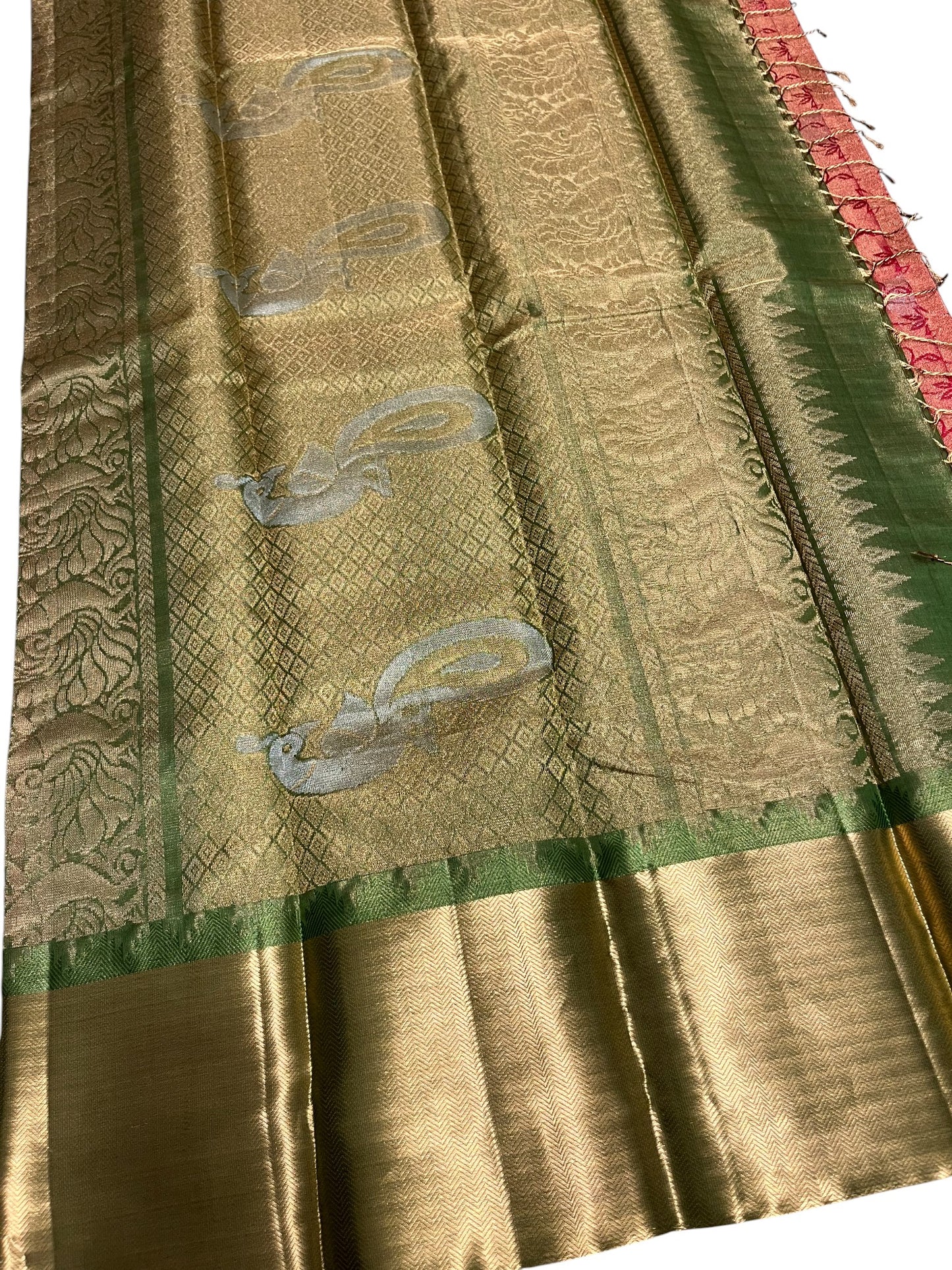 Southloom Pure Handloom Bridal Kanchipuram Silk Saree with Korvai Work