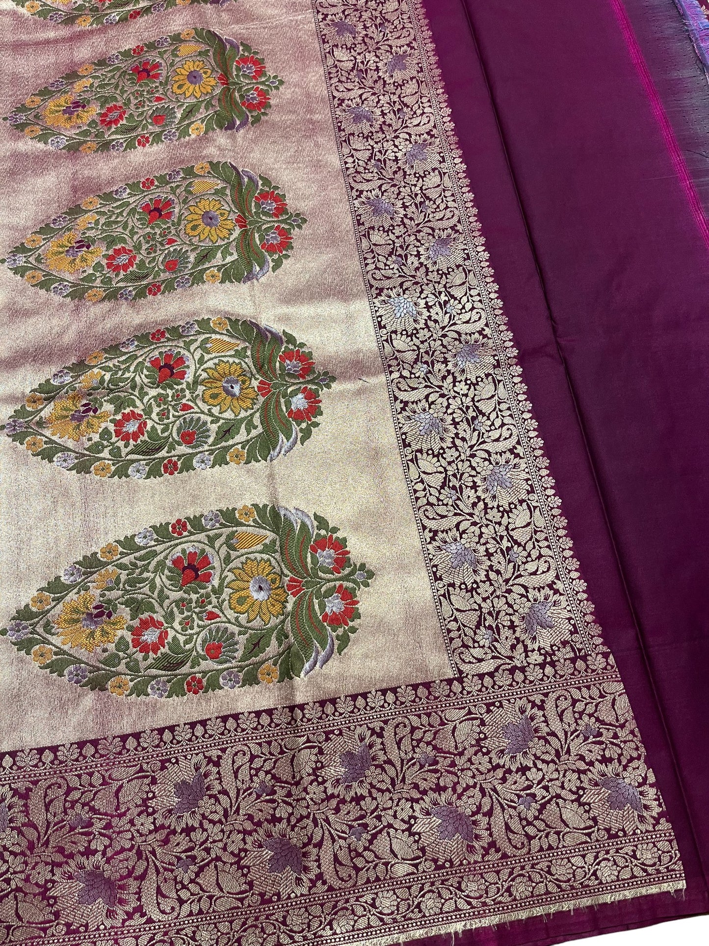 Southloom Pure Banarasi Silk Saree with Woven Work on Body and Borders