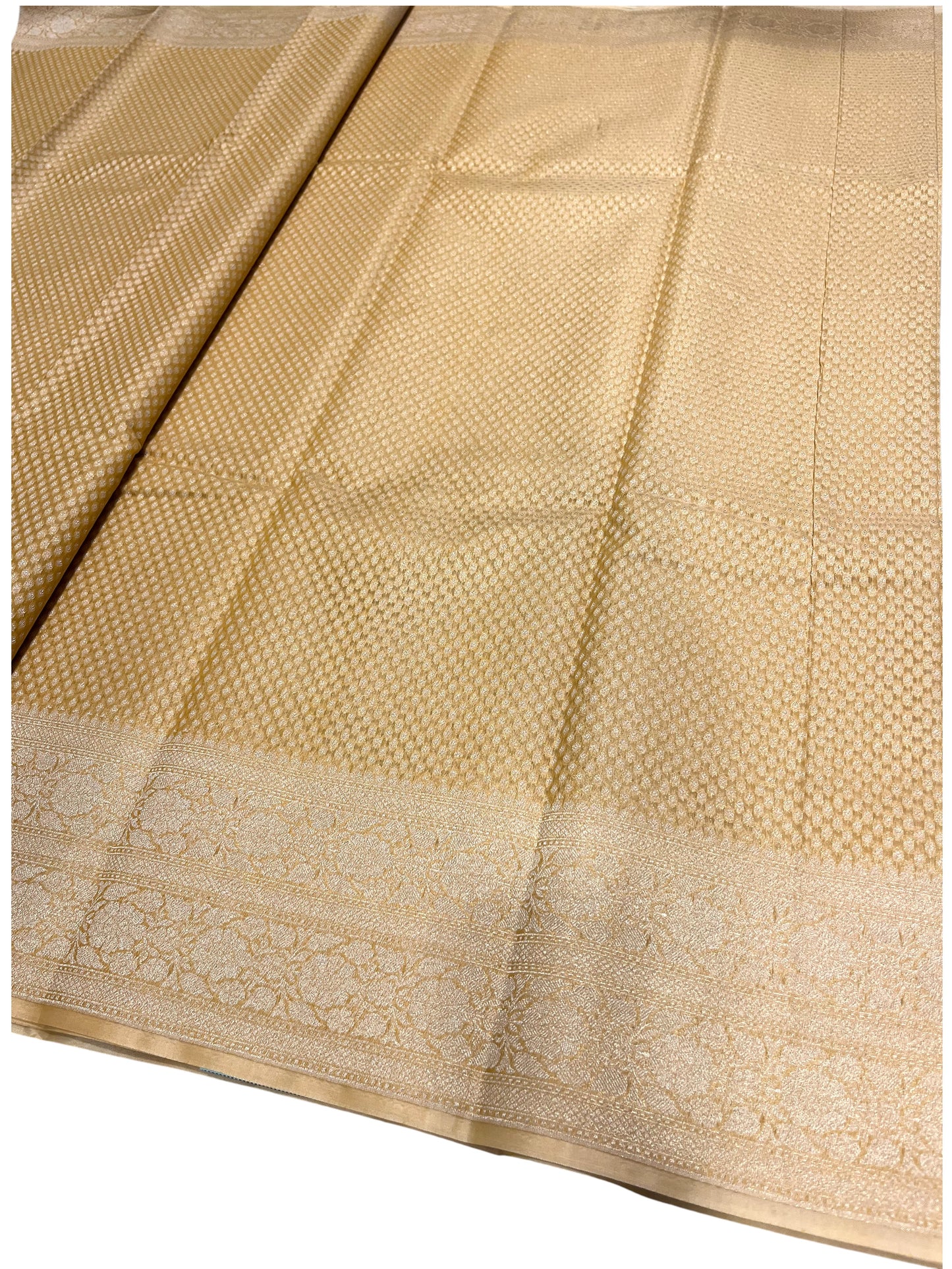 Southloom Cotton Banarasi Silk Saree with Woven Work on Body and Borders(Yellow)