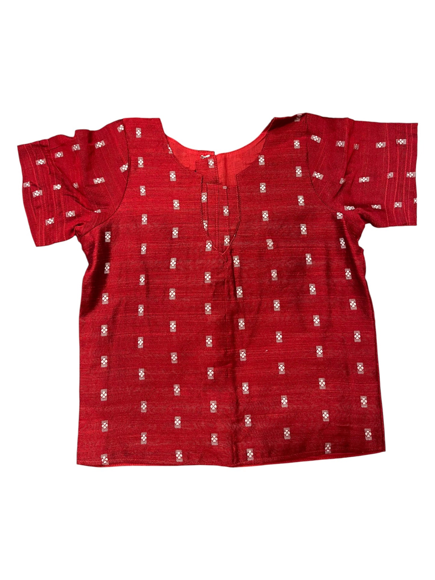 Southloom Kerala Cottan Kasavu Pavada Blouse for Kids