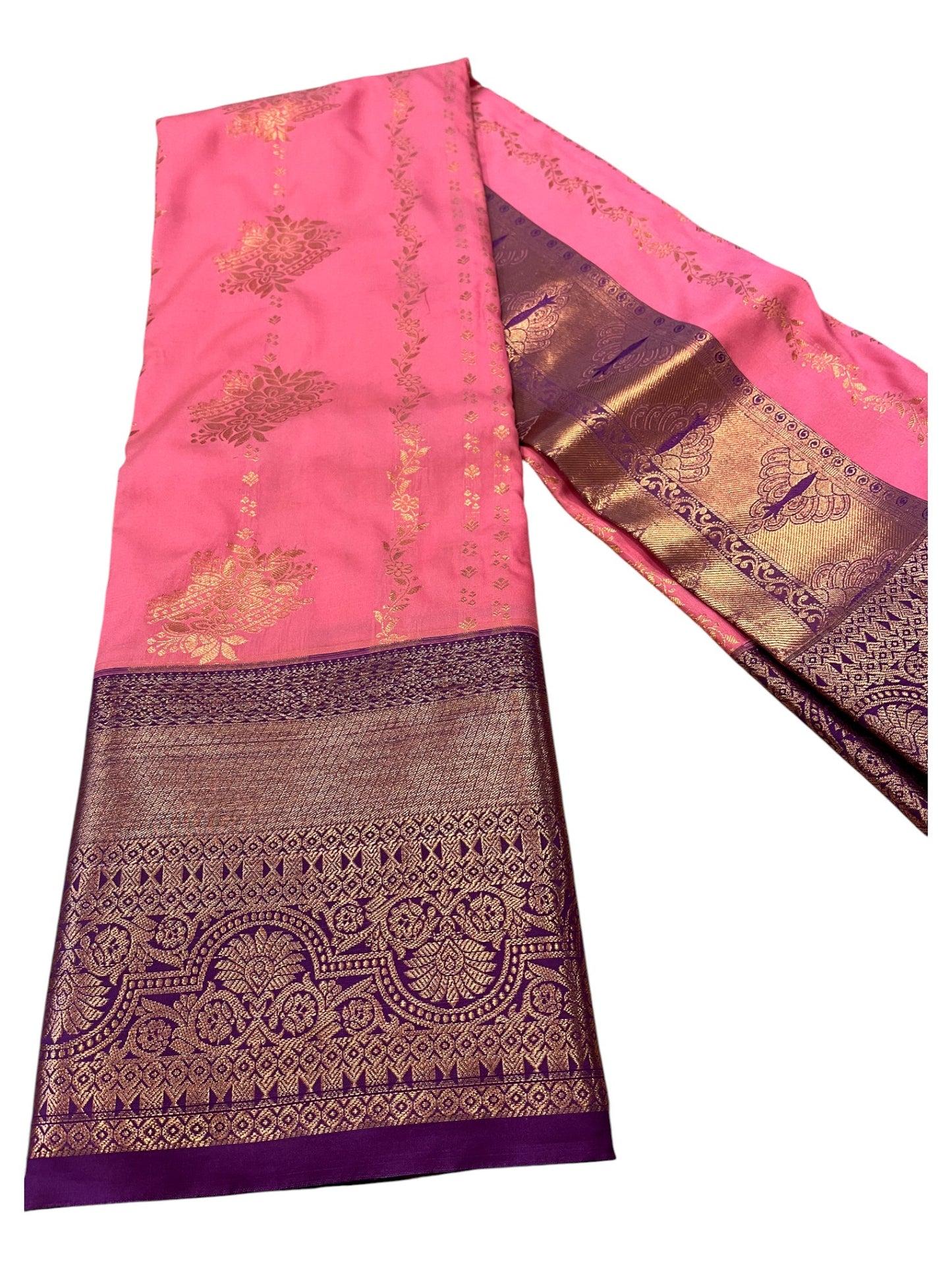Southloom Banarasi Semi Silk Saree with Woven Work on Body (Pink)