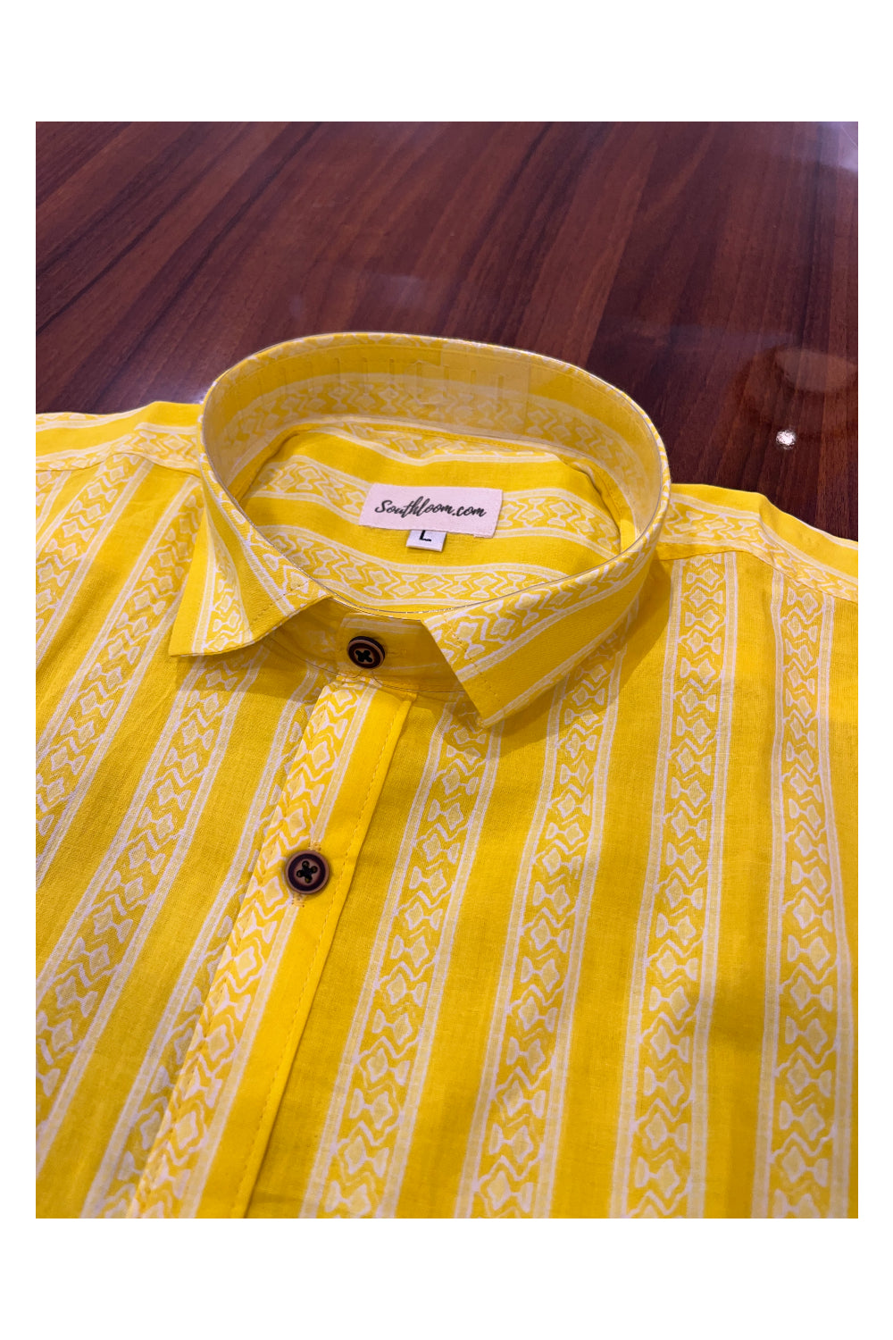 Southloom Jaipur Pure Cotton Printed Shirt For Men (Large)