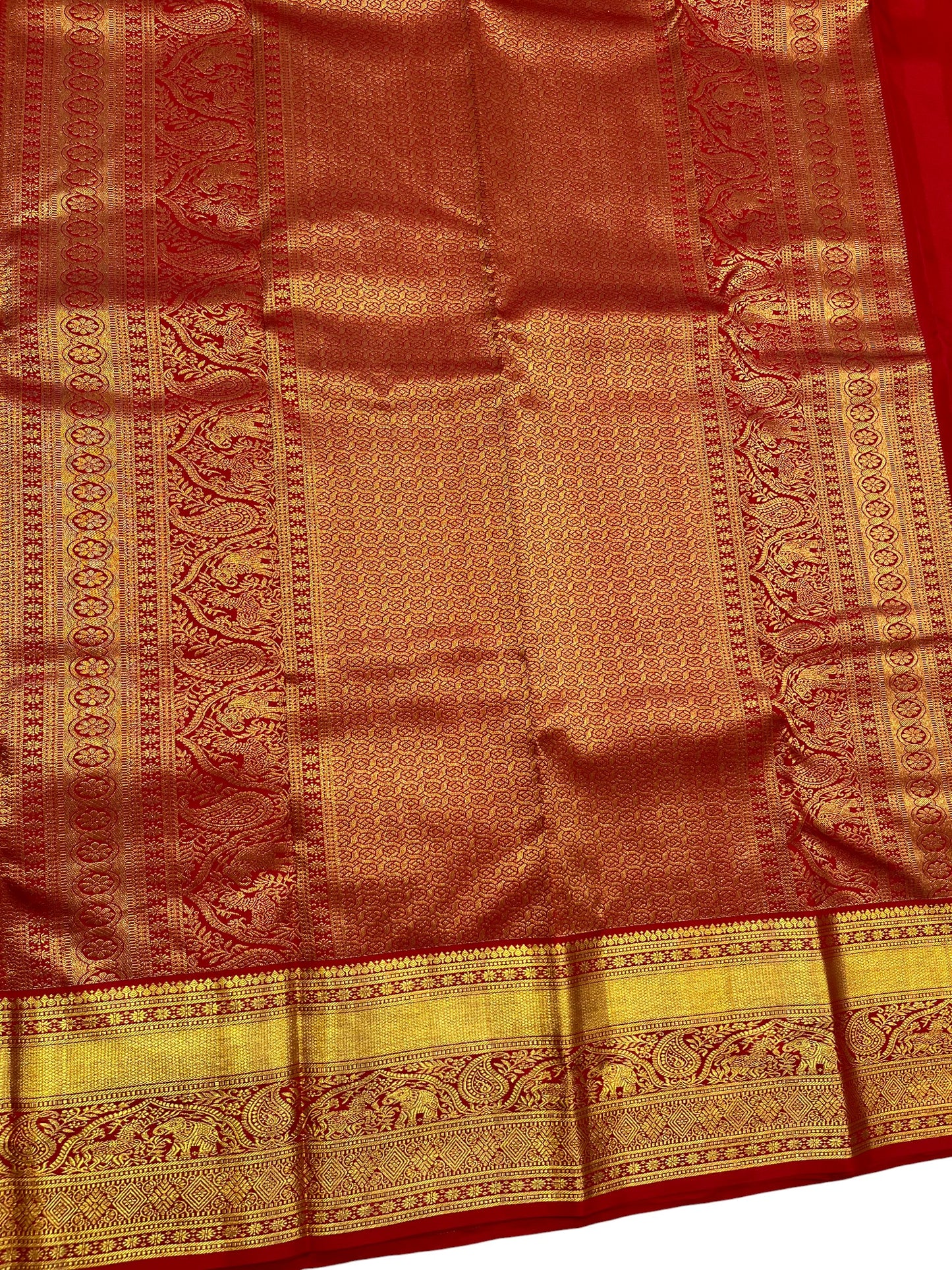 Southloom Premium Handloom Bridal Kanchipuram Silk Saree with Korvai Work