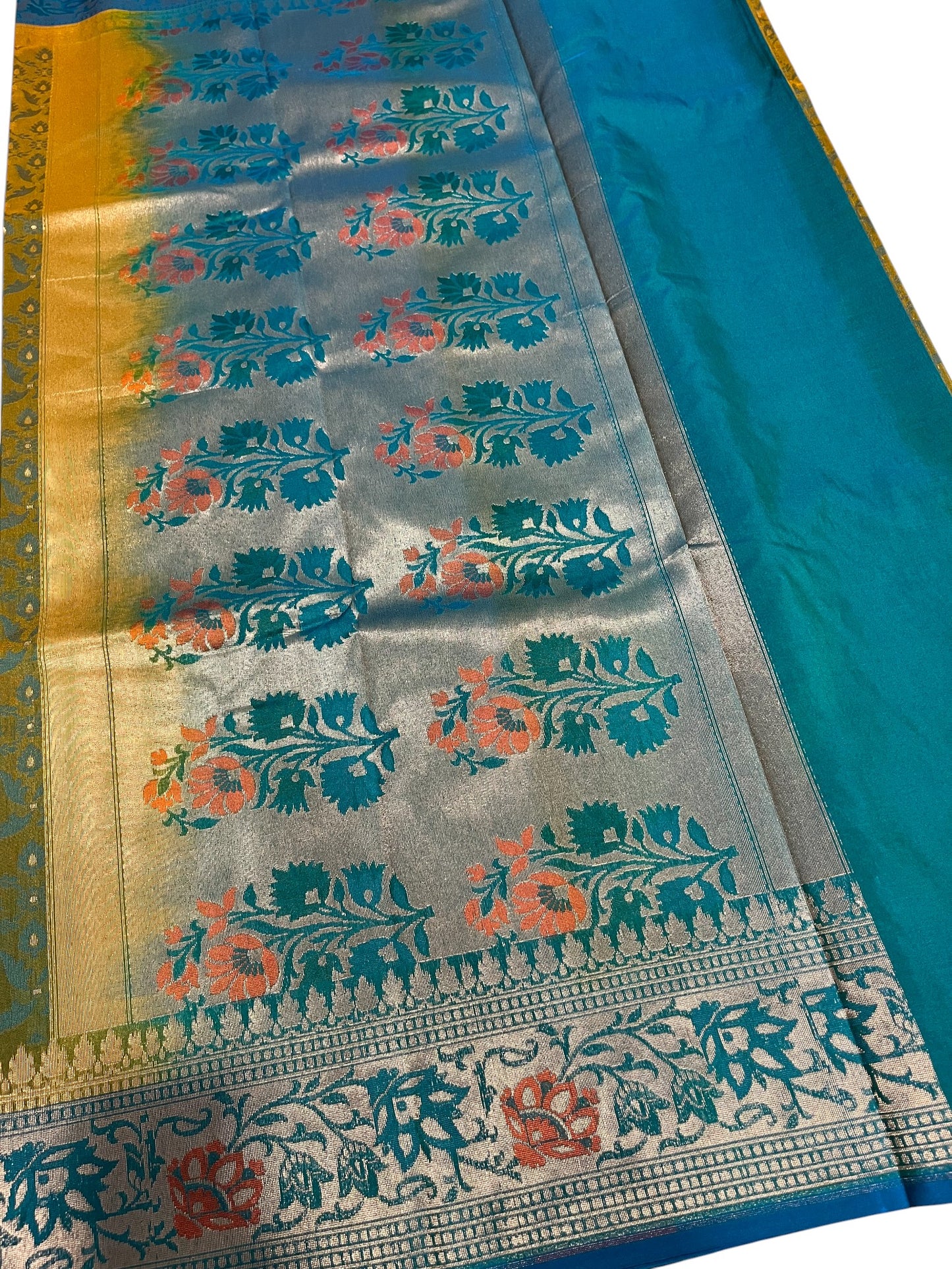 Southloom Banarasi Silk Saree with Woven Work on Body and Borders