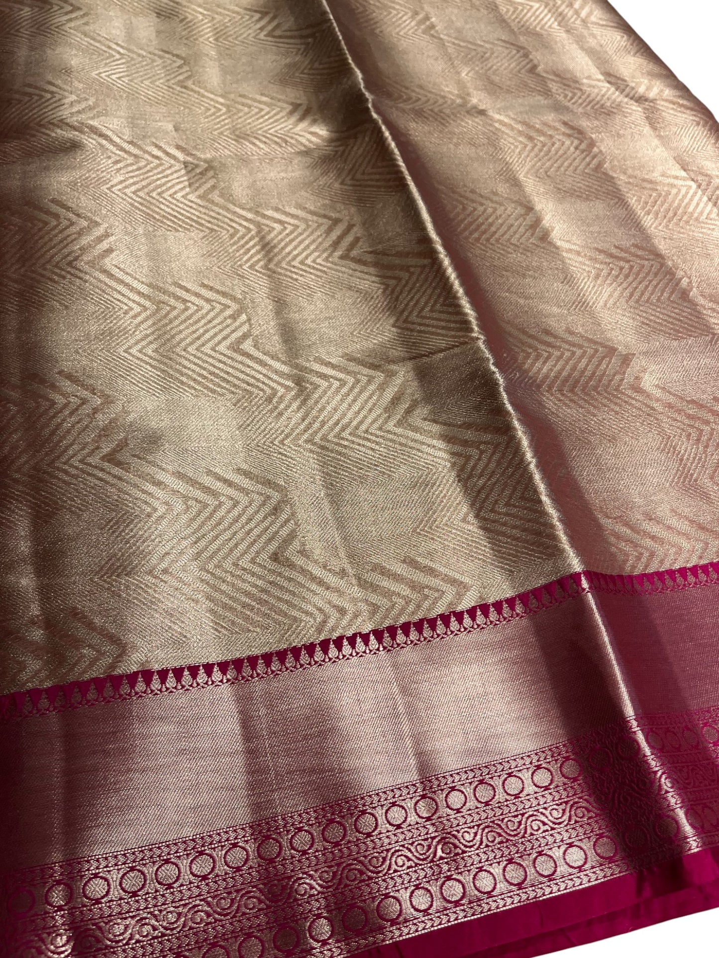 Southloom Semi Banarasi Katan Tissue Saree with Woven Work on Body and Borders
