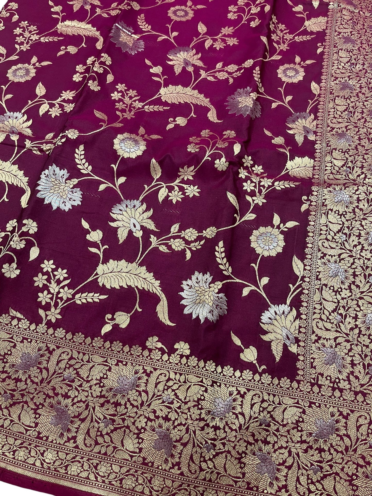 Southloom Pure Banarasi Silk Saree with Woven Work on Body and Borders