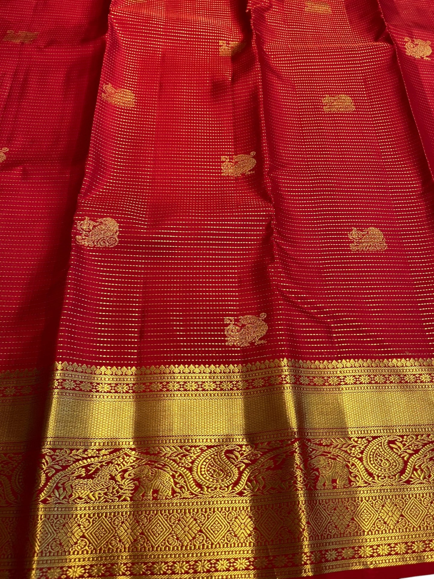 Southloom Premium Handloom Bridal Kanchipuram Silk Saree with Korvai Work