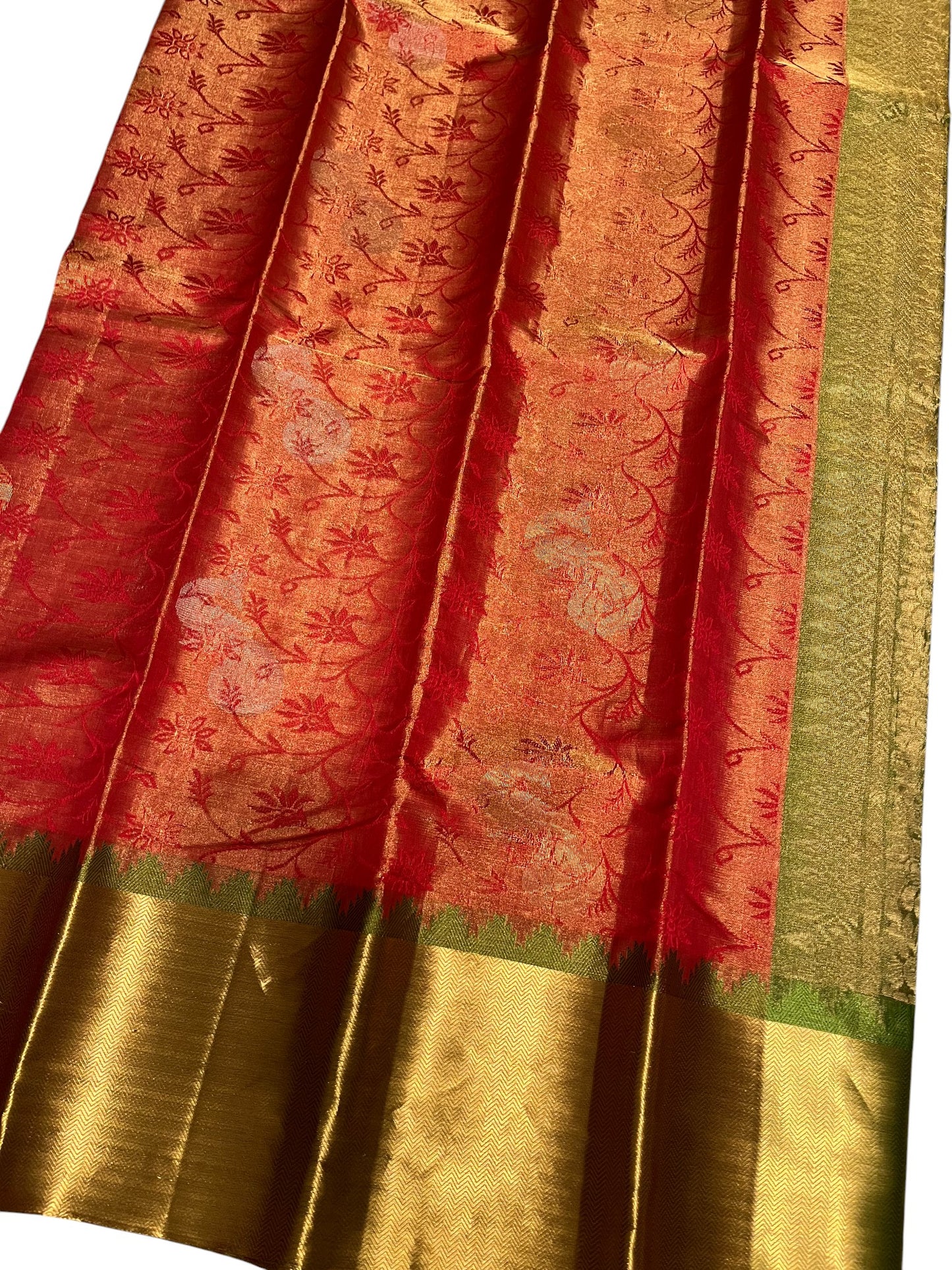 Southloom Pure Handloom Bridal Kanchipuram Silk Saree with Korvai Work