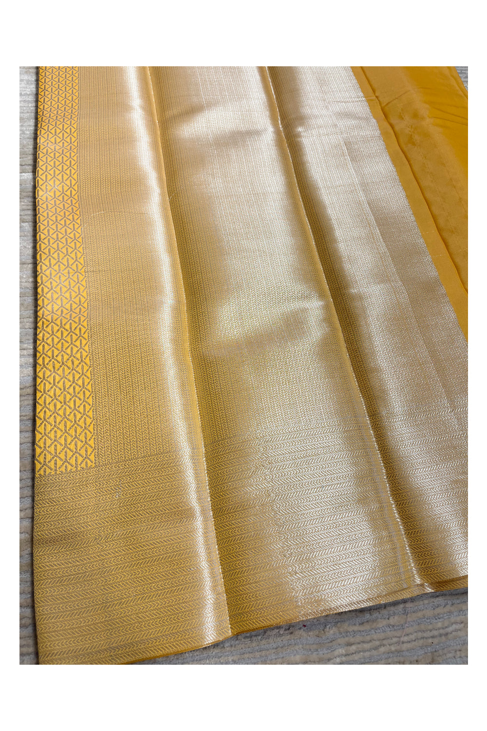 Southloom Banarasi Silver Zari Brocade Work Silk Saree in Yellow Pastel Shade