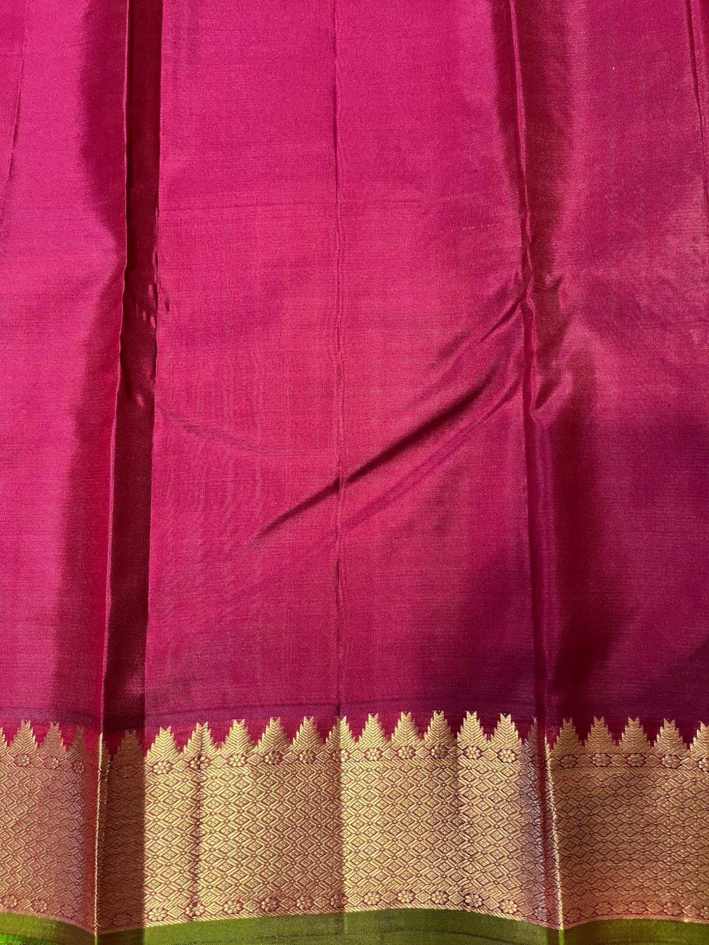 Southloom Pure Handloom Bridal Kanchipuram Silk Saree with Korvai Work (Orange & Magenta )