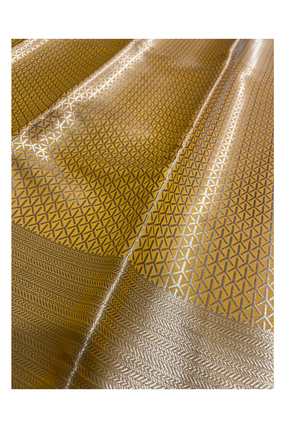 Southloom Banarasi Silver Zari Brocade Work Silk Saree in Yellow Pastel Shade