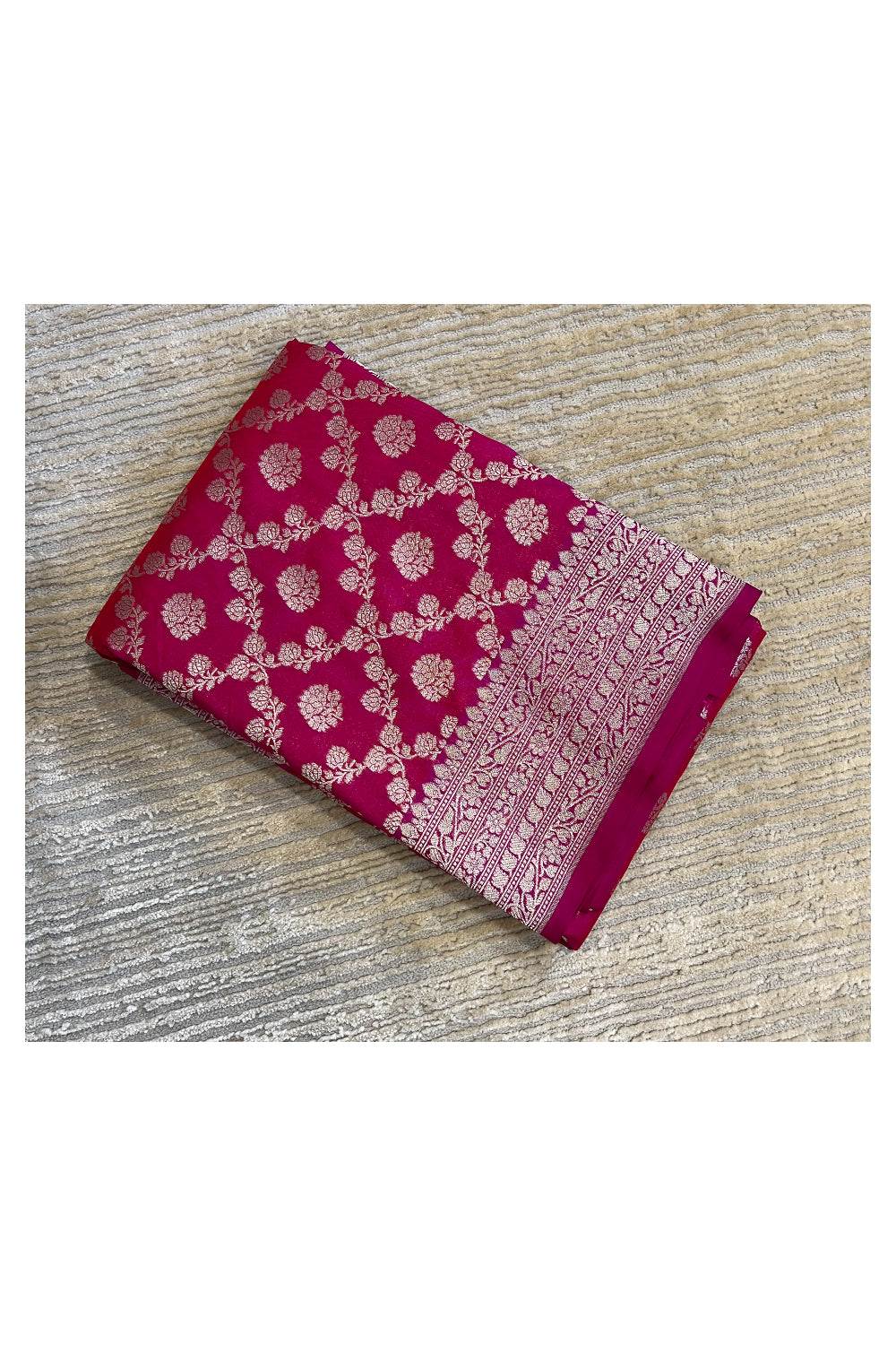 Southloom Banarasi Georgette Woven Work Saree in Magenta