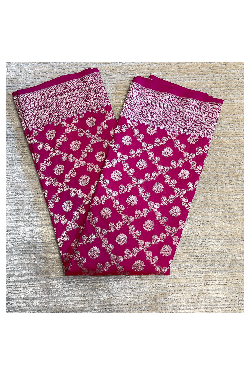 Southloom Banarasi Georgette Woven Work Saree in Magenta