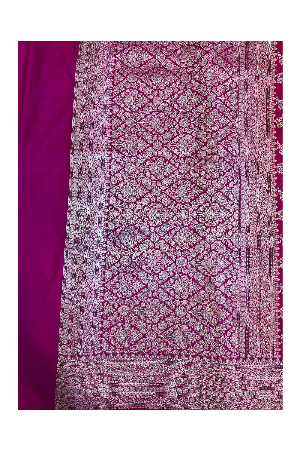 Southloom Banarasi Georgette Woven Work Saree in Magenta