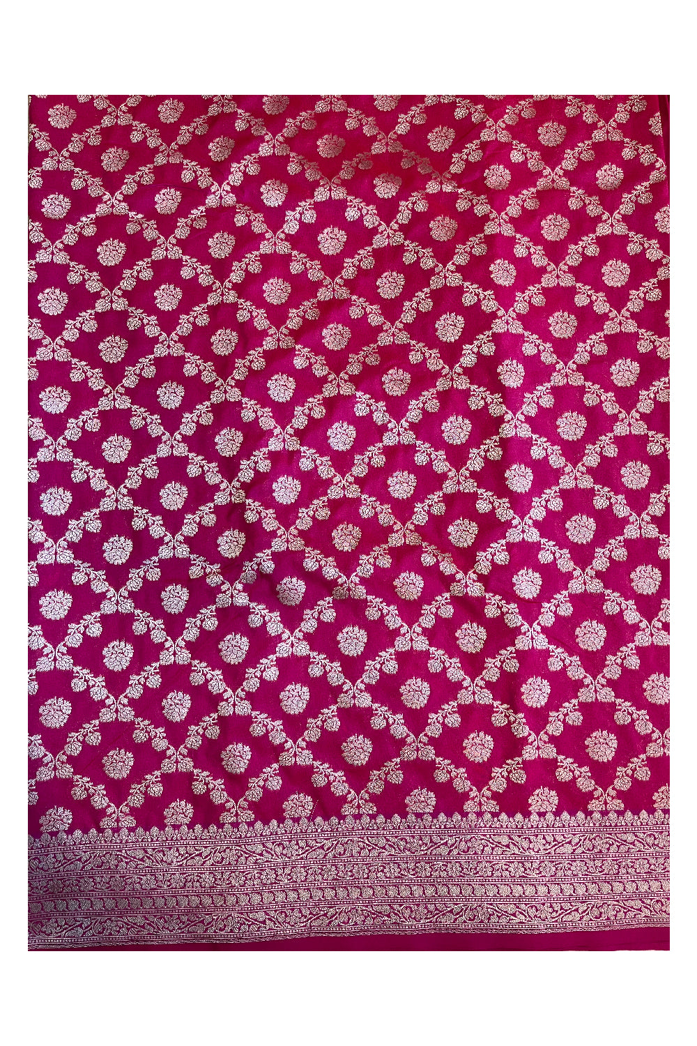 Southloom Banarasi Georgette Woven Work Saree in Magenta