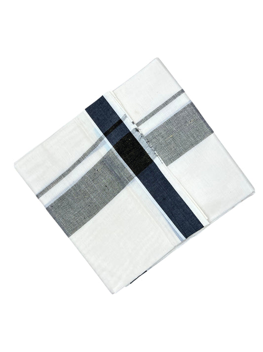 Southloom Kerala Pure Cotton Double Mundu with Black Border (South Indian Kerala Dhoti)