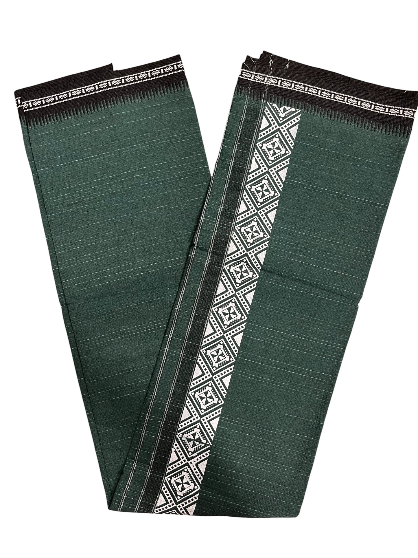 Southloom Green Printed Single Mundu / Otta Mundu / Lungi (South Indian Kerala Dhoti)