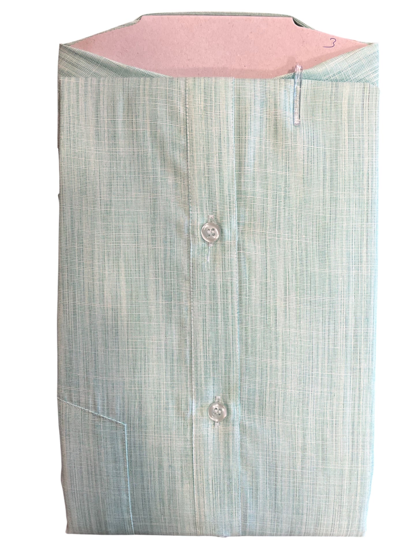 Pure Cotton Green Plain Shirt (48 FS)
