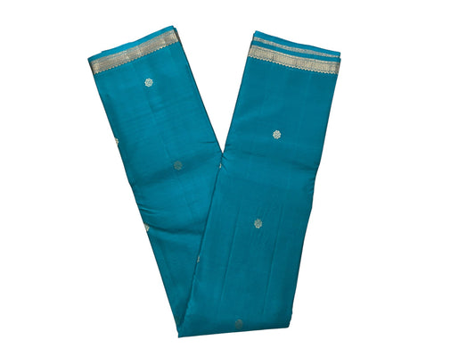 Southloom Pure Handloom Bridal Kanchipuram Silk Saree with Korvai Work(Green)