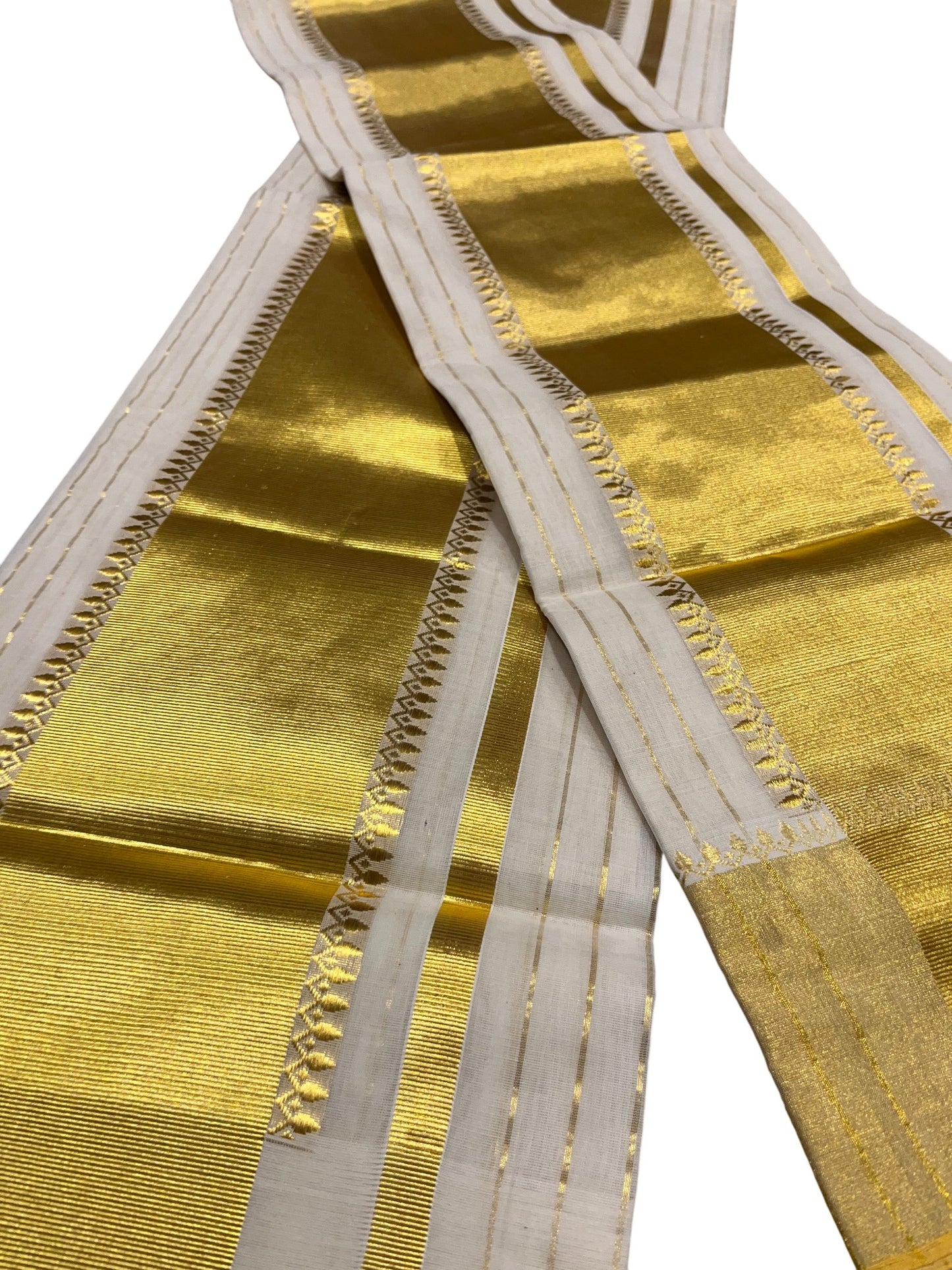 Southloom Premium Handloom Set Mundu with Kasavu and Golden Border (2.80 Mtr)
