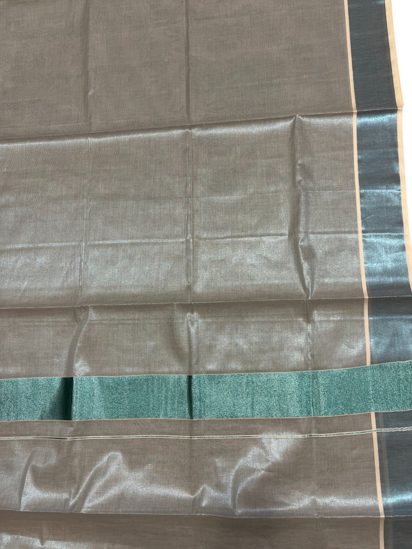 Southloom Blue Kasavu Tissue Plain Kerala Saree