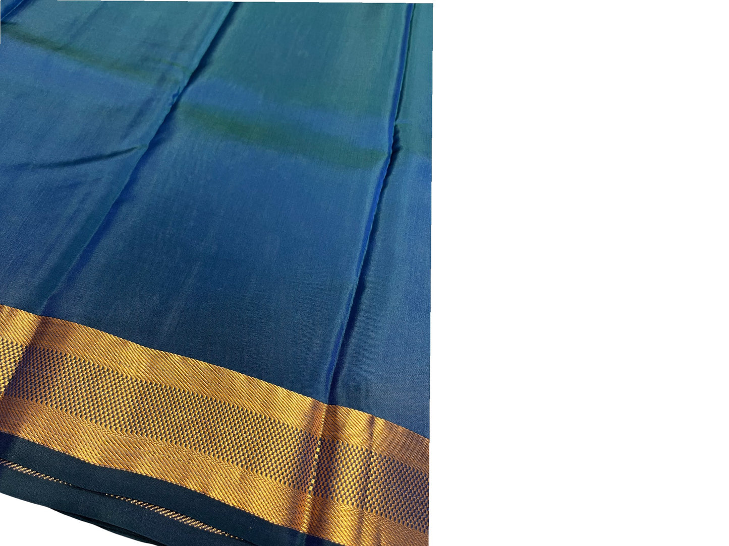 Southloom Pure Handloom Kanchipuram Silk Saree with Butta Work (Green & Blue)