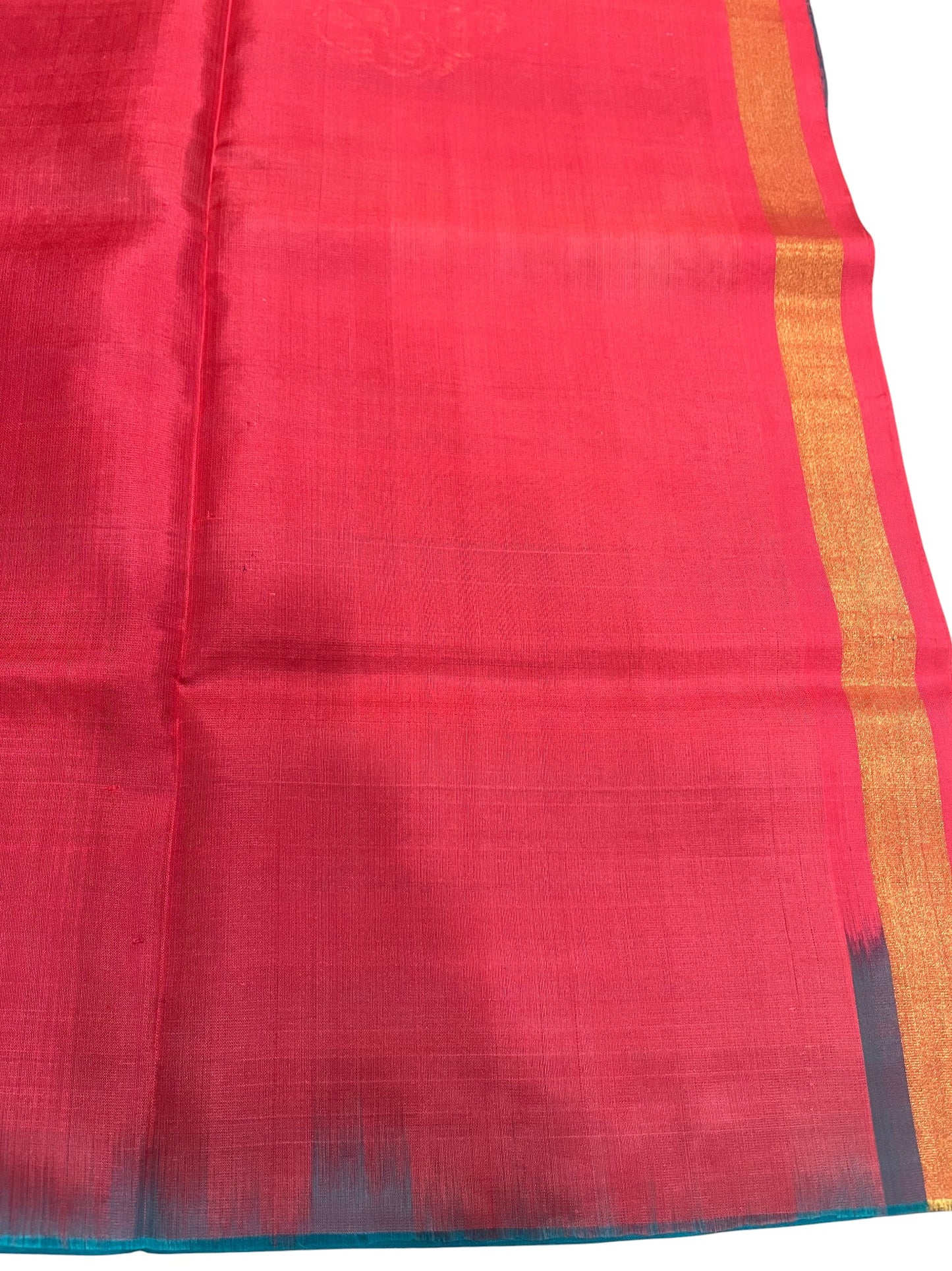 Southloom Pure Handloom Kanchipuram Silk Saree with Butta Work (Peach & Blue)