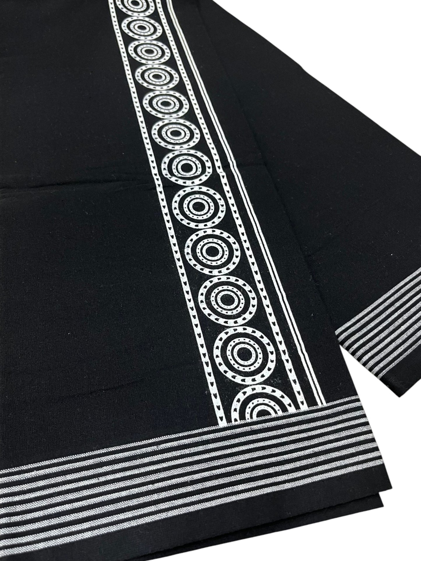 Southloom Black Printed Single Mundu / Otta Mundu / Lungi (South Indian Kerala Dhoti) SL319