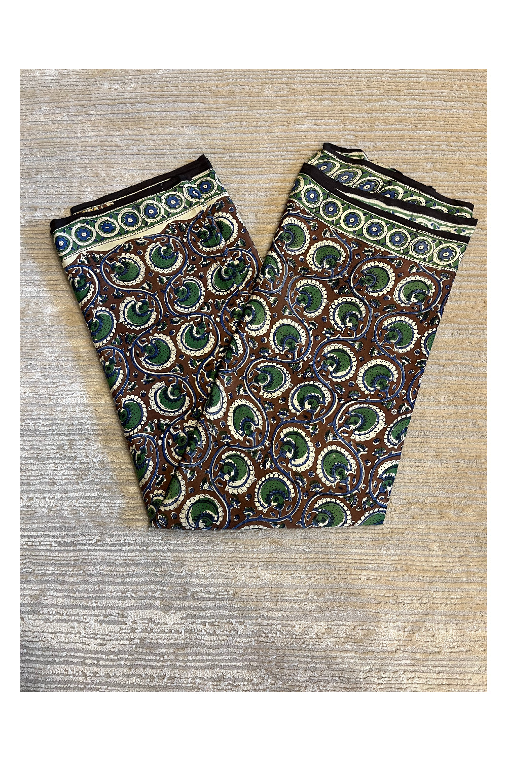 Southloom Pure Modal Silk Saree With Original Hand Block Print On Body Pallu And Blouse