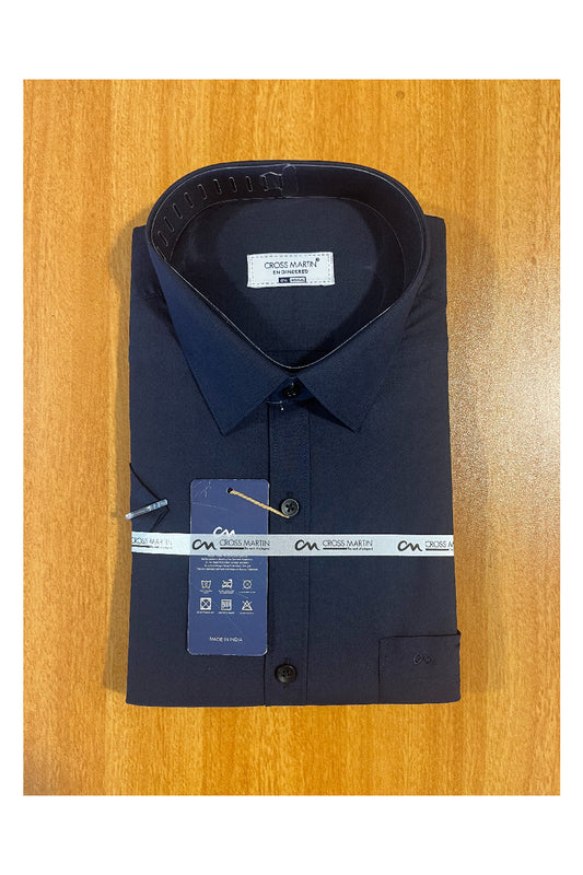 Pure Cotton Blue Solid Shirt SLSHIRT 46 HS