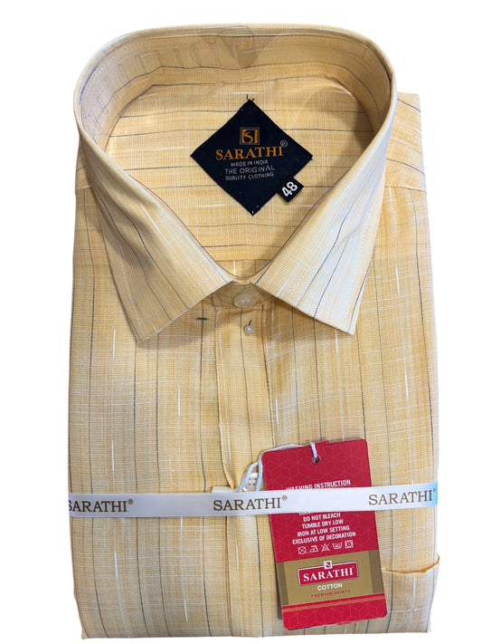 Pure Cotton Yellow Plain Shirt SLSHIRT 48 FS
