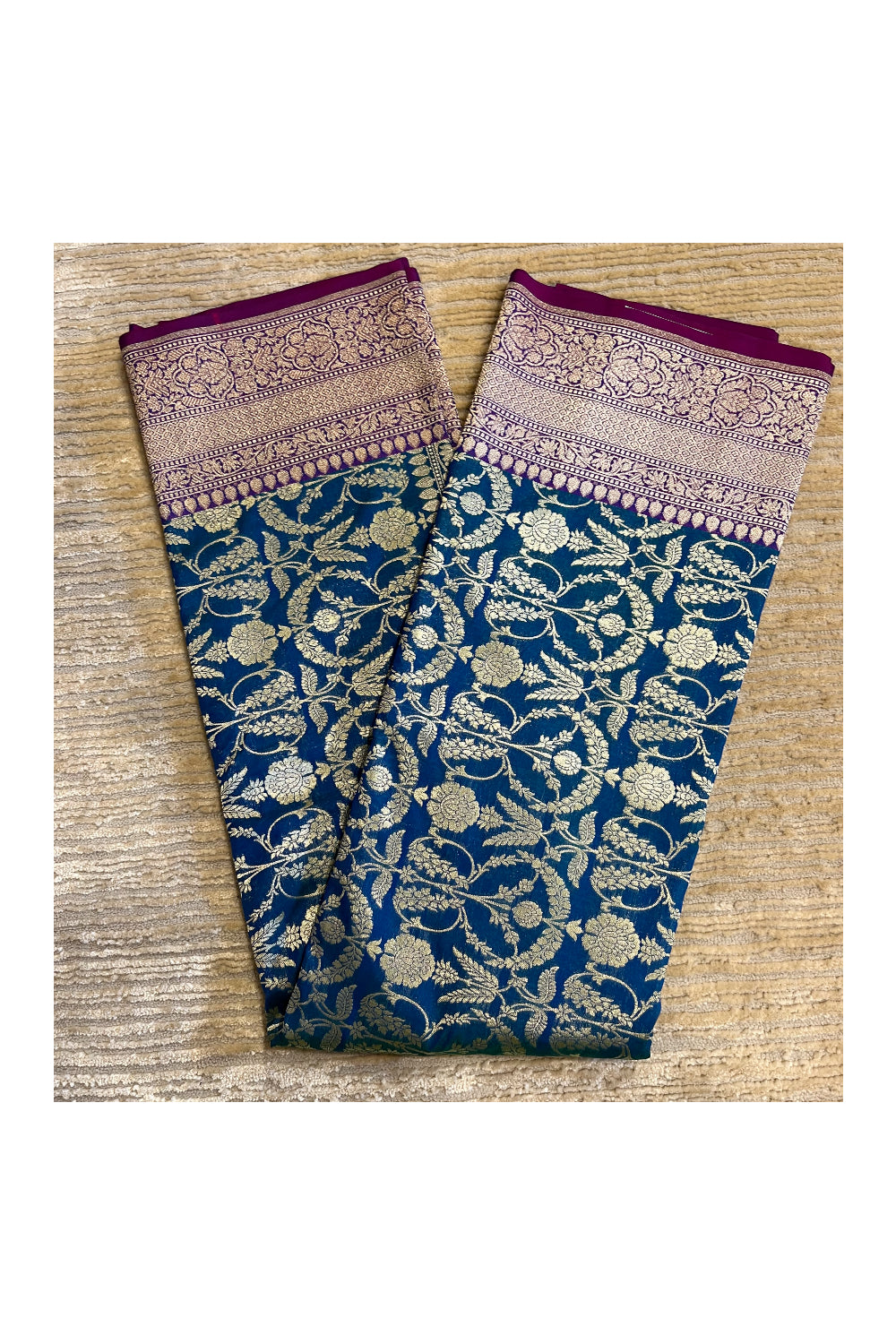 Southloom Banarasi Georgette Woven Work Saree in Blue