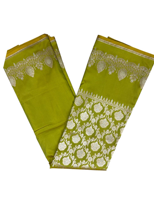 Southloom Pure Banarasi Silk Saree with Woven Work on Body and Borders (Green)