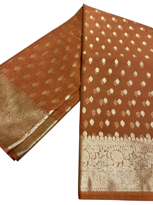 Southloom Cotton Banarasi Silk Saree with Woven Work on Body and Borders