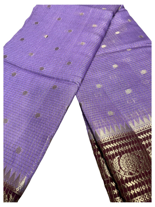 Southloom Banarasi Semi Silk Saree with Woven Work on Body(Lavander)