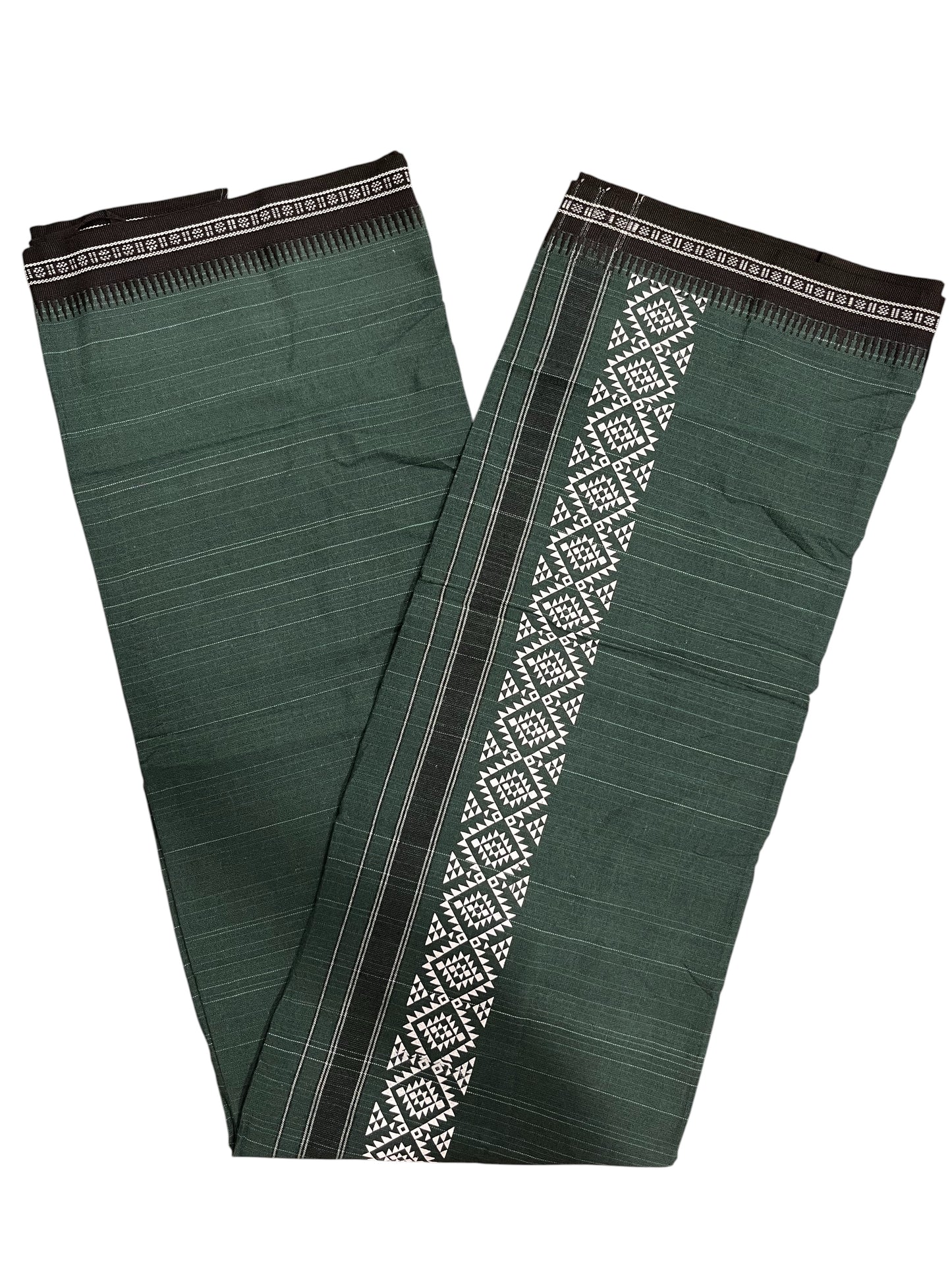 Southloom Green Printed Single Mundu / Otta Mundu / Lungi (South Indian Kerala Dhoti)