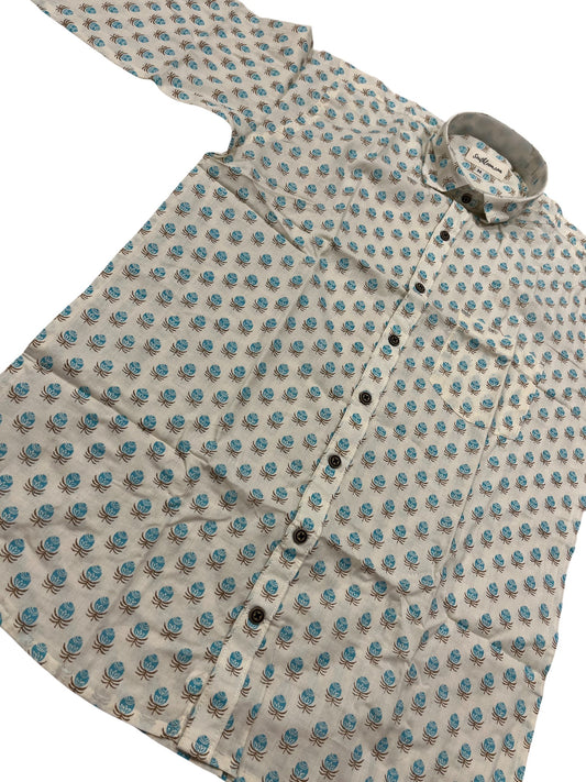 Southloom Jaipur Pure Cotton Block Printed Shirt for Men (Medium)