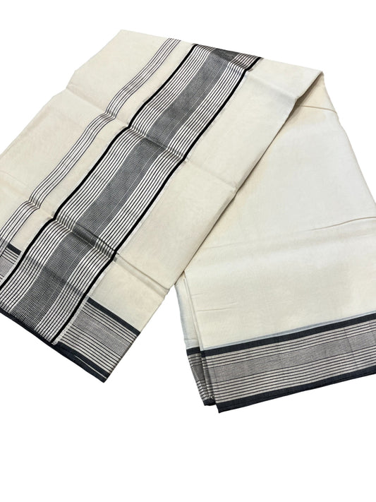 Southloom Super Premium Balaramapuram Unakkupaavu Handloom Cotton Saree with Silver and Black Border