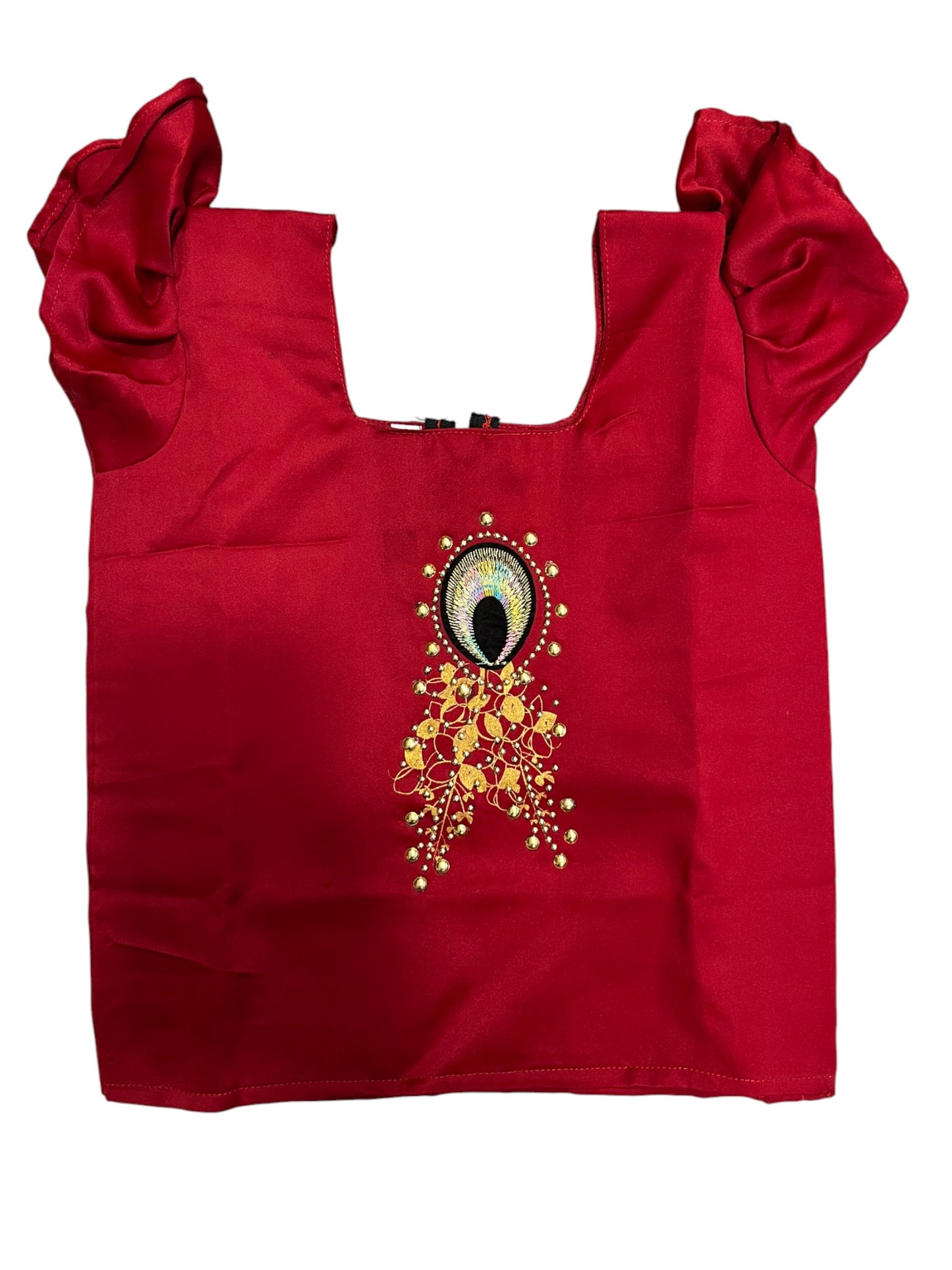 Southloom Kerala Tissue pavada and Blouse with Embroidery Work (Age 4)