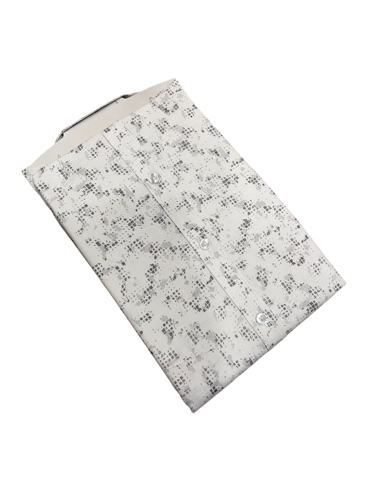 Southloom Pure Cotton White Printed Shirt (XL HS)